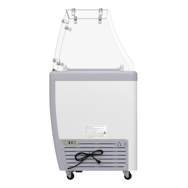 Koolmore 26 in. Gelato Dipping Cabinet Display Freezer with Sliding Glass Door and Sneeze Guard, 6 Cu. Ft. - KM-GDC-26SD-FG