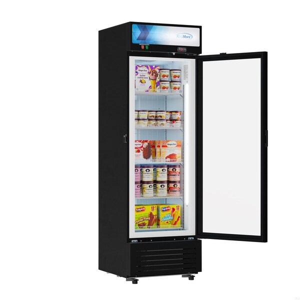 Koolmore 24 in. Commercial One Glass Door Merchandiser Freezer, 12 Cu. Ft. in Black KM-MDF-1GD-12C - KM-MDF-1GD-12C