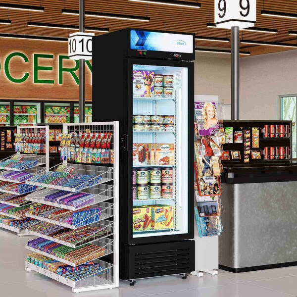 Koolmore 24 in. Commercial One Glass Door Merchandiser Freezer, 12 Cu. Ft. in Black KM-MDF-1GD-12C - KM-MDF-1GD-12C