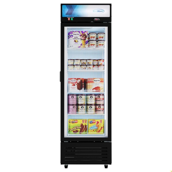 Koolmore 24 in. Commercial One Glass Door Merchandiser Freezer, 12 Cu. Ft. in Black KM-MDF-1GD-12C - KM-MDF-1GD-12C