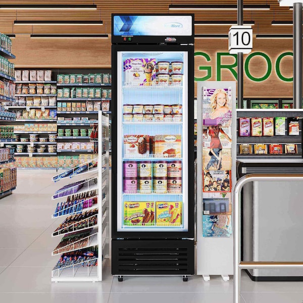 Koolmore 24 in. Commercial One Glass Door Merchandiser Freezer, 12 Cu. Ft. in Black KM-MDF-1GD-12C - KM-MDF-1GD-12C