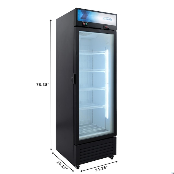 Koolmore 24 in. Commercial One Glass Door Merchandiser Freezer, 12 Cu. Ft. in Black KM-MDF-1GD-12C - KM-MDF-1GD-12C