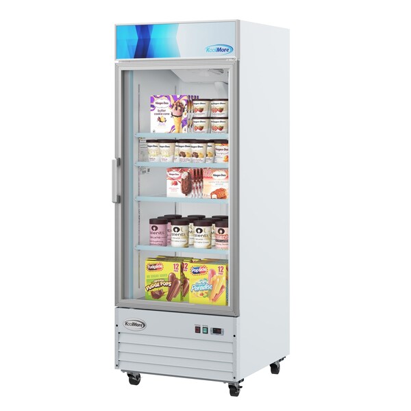 Koolmore 31 in. 1-Door Commercial Display Merchandiser Freezer 23 cu. ft. in White MDF-1GD-23C-WH - MDF-1GD-23C-WH