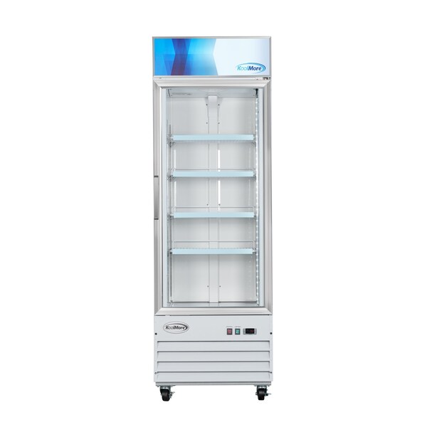 Koolmore 27 in. 1-Door Commercial Display Merchandiser Freezer 13 cu. ft. in White MDF-1GD-13C-WH - MDF-1GD-13C-WH