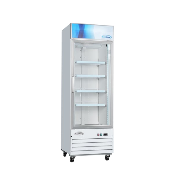 Koolmore 27 in. 1-Door Commercial Display Merchandiser Freezer 13 cu. ft. in White MDF-1GD-13C-WH - MDF-1GD-13C-WH