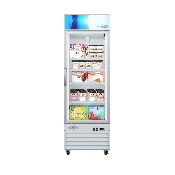 Koolmore 27 in. 1-Door Commercial Display Merchandiser Freezer 13 cu. ft. in White MDF-1GD-13C-WH - MDF-1GD-13C-WH