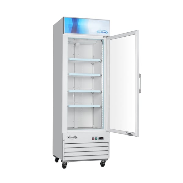 Koolmore 27 in. 1-Door Commercial Display Merchandiser Freezer 13 cu. ft. in White MDF-1GD-13C-WH - MDF-1GD-13C-WH