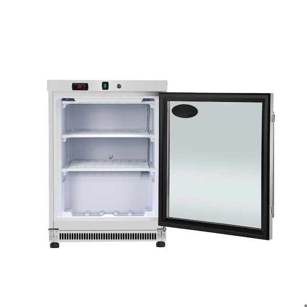 Koolmore 24 in. Commercial Countertop Display Freezer in White w/ Stainless Steel and Glass Door, 4.6 Cu.ft - KM-MDF46GD