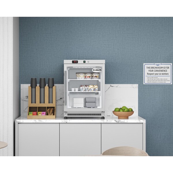 Koolmore 24 in. Commercial Countertop Display Freezer in White w/ Stainless Steel and Glass Door, 4.6 Cu.ft - KM-MDF46GD