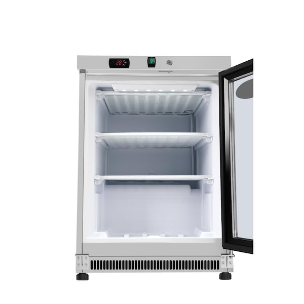 Koolmore 24 in. Commercial Countertop Display Freezer in White w/ Stainless Steel and Glass Door, 4.6 Cu.ft - KM-MDF46GD