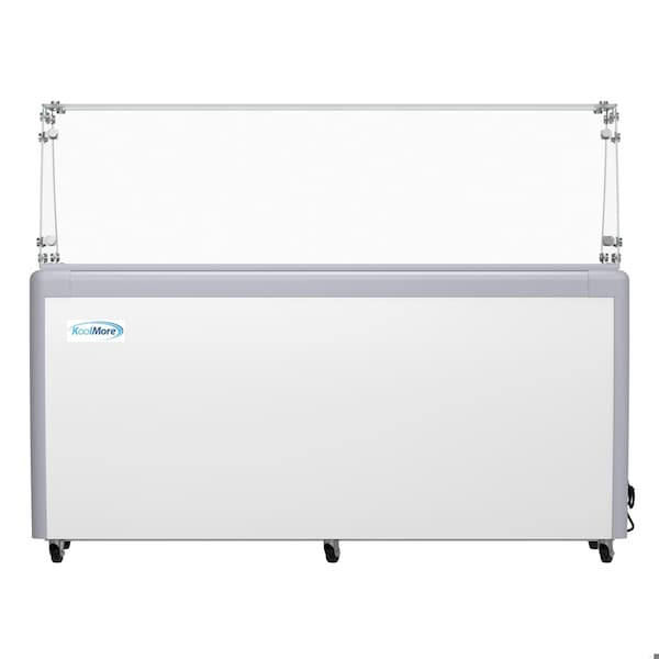 Koolmore 70 in. Gelato Dipping Cabinet Display Freezer with Sliding Glass Door and Sneeze Guard, 20 Cu. Ft. - KM-GDC-71SD-FG
