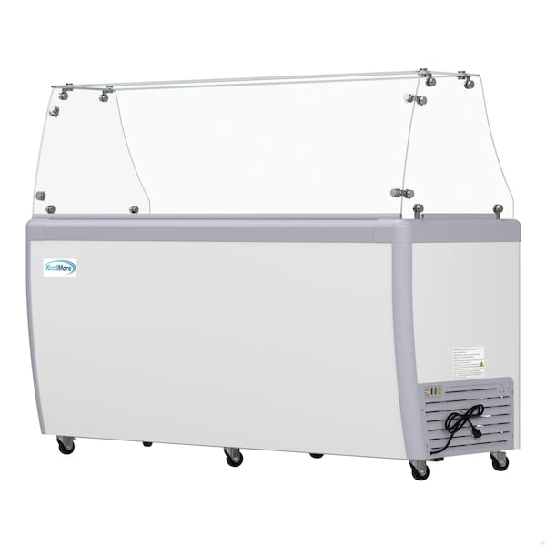 Koolmore 70 in. Gelato Dipping Cabinet Display Freezer with Sliding Glass Door and Sneeze Guard, 20 Cu. Ft. - KM-GDC-71SD-FG