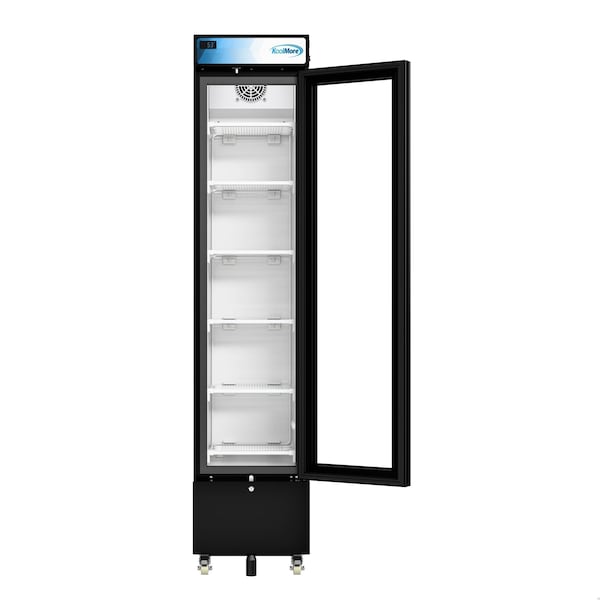 Koolmore 17 in. Slim Commercial Merchandiser Freezer with Manual Defrost, 6.5 Cu. Ft. Capacity, in Black - KM-MDF-17S