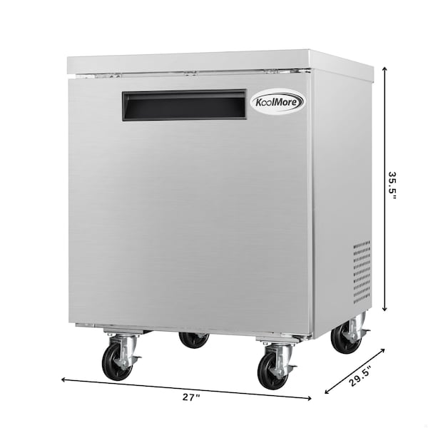 Koolmore 48 in. Two-Door Commercial Undercounter Freezer in Stainless Steel with Casters, KM-UCF-2DSS - KM-UCF-2DSS