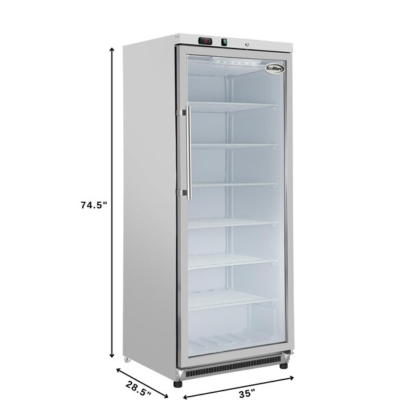 Koolmore 21 Cu. Ft. Commercial Freezer with Glass Door in White - Manual Defrost KM-FMD20WGD - KM-FMD20WGD