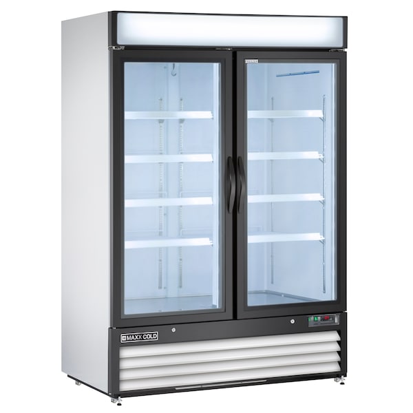 Maxx Cold Freezer 48 cu.ft., Double Door, Commercial Merchandiser, White/Glass - MXM2-48F