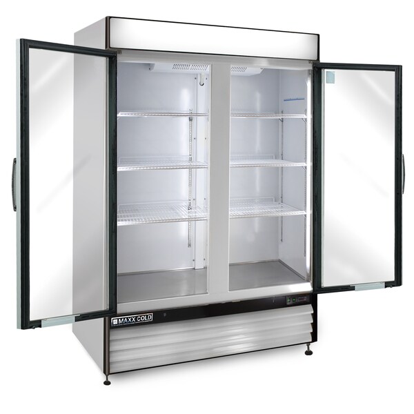 Maxx Cold Freezer 48 cu.ft., Double Door, Commercial Merchandiser, White/Glass - MXM2-48F