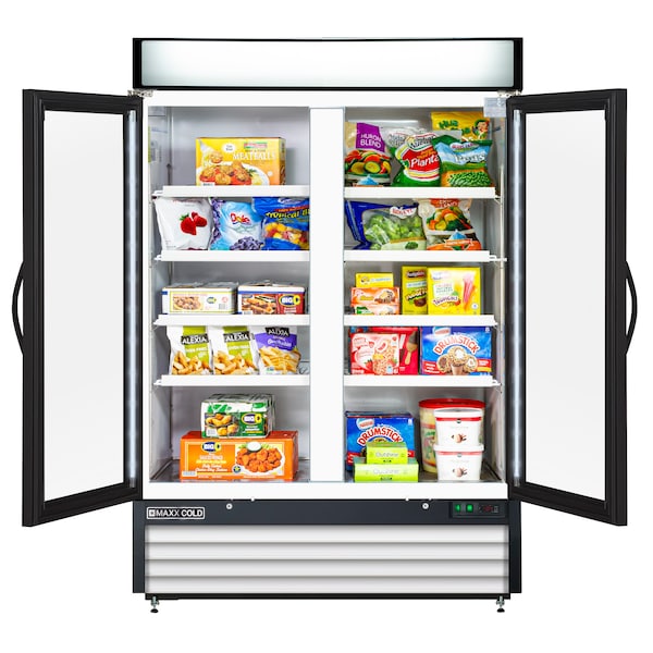 Maxx Cold Freezer 48 cu.ft., Double Door, Commercial Merchandiser, White/Glass - MXM2-48F