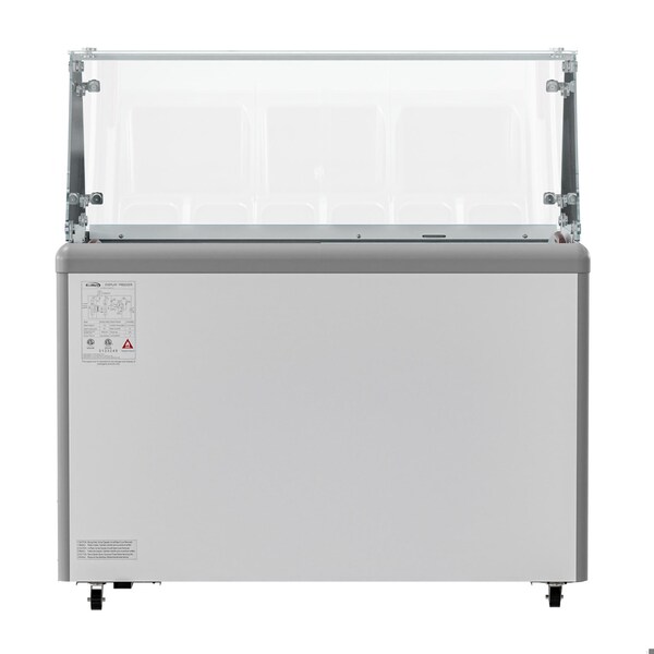 Koolmore 50 in. Gelato Dipping Cabinet Display Freezer with Sliding Glass Door and Sneeze Guard 13 cu. ft. - KM-GDC-49SD-FG