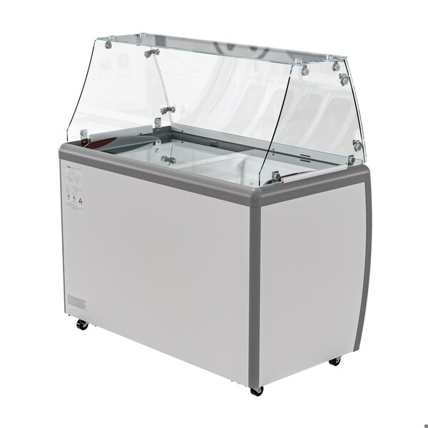 Koolmore 50 in. Gelato Dipping Cabinet Display Freezer with Sliding Glass Door and Sneeze Guard 13 cu. ft. - KM-GDC-49SD-FG