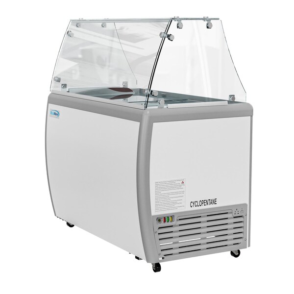 Koolmore 50 in. Gelato Dipping Cabinet Display Freezer with Sliding Glass Door and Sneeze Guard 13 cu. ft. - KM-GDC-49SD-FG