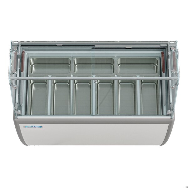 Koolmore 50 in. Gelato Dipping Cabinet Display Freezer with Sliding Glass Door and Sneeze Guard 13 cu. ft. - KM-GDC-49SD-FG