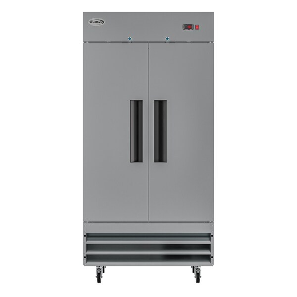 Koolmore 39 in. Commercial Stainless Steel 2-Door Reach-In Freezer, 35 cu. ft. - RIF-2D-SS35C