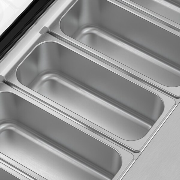 Koolmore 45 in. 6-Pan Countertop Ice Cream Display Freezer with Glass Top in Stainless-Steel - KM-CGD-6P45