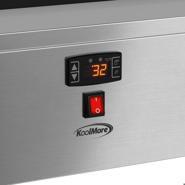 Koolmore 45 in. 6-Pan Countertop Ice Cream Display Freezer with Glass Top in Stainless-Steel - KM-CGD-6P45