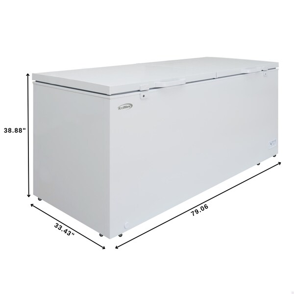 Koolmore 79 in. Commercial Chest Freezer, 30 Cu. Ft. in White, ETL Listed KM-SCF-30C - KM-SCF-30C