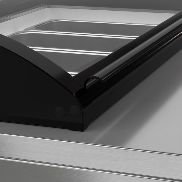 Koolmore 39 in. 5-Pan Countertop Ice Cream Display Freezer with Curved Glass Top in Stainless-Steel - KM-CGDR-5P
