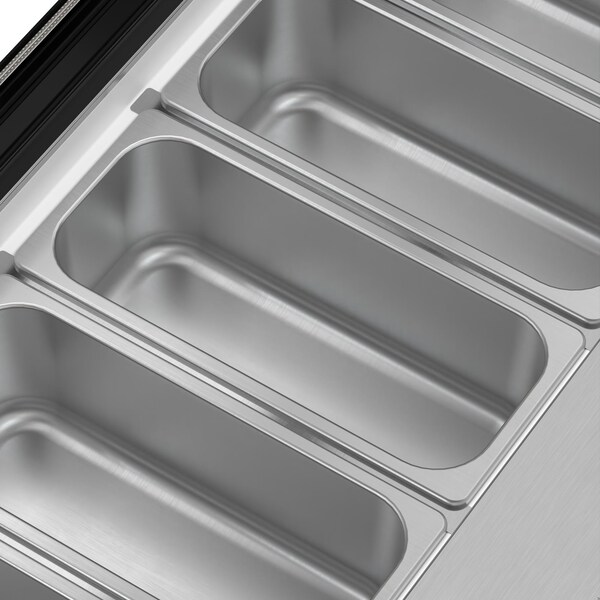 Koolmore 39 in. 5-Pan Countertop Ice Cream Display Freezer with Curved Glass Top in Stainless-Steel - KM-CGDR-5P