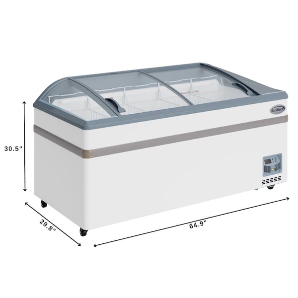 Koolmore 65 Inch Manual Defrost Island Chest Freezer 16 cu. ft. Capacity in White - KM-ISCF-65MD