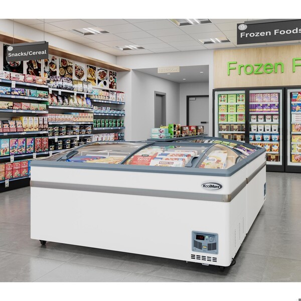 Koolmore 65 Inch Manual Defrost Island Chest Freezer 16 cu. ft. Capacity in White - KM-ISCF-65MD