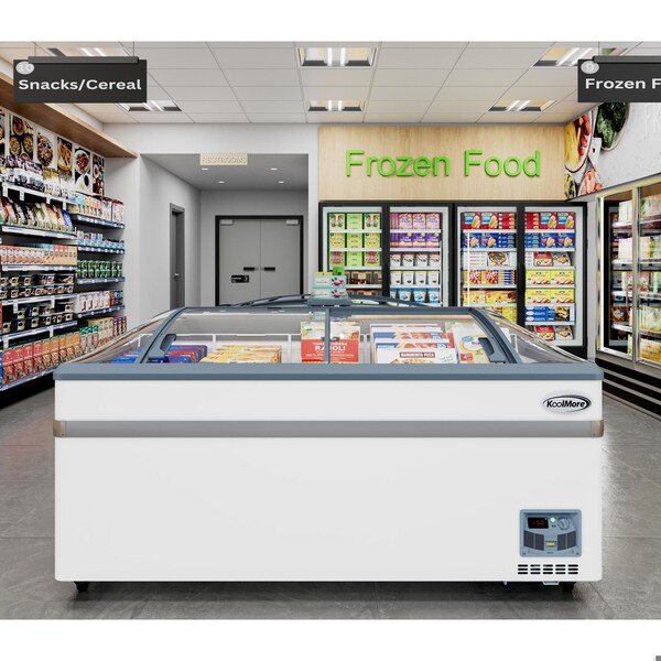 Koolmore 65 Inch Manual Defrost Island Chest Freezer 16 cu. ft. Capacity in White - KM-ISCF-65MD