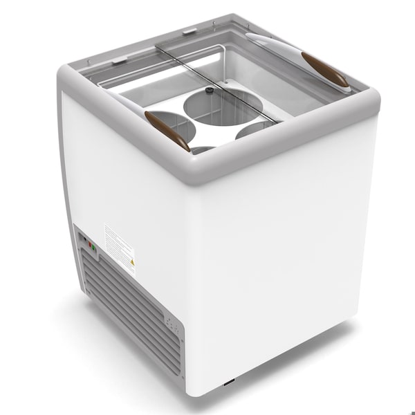 Koolmore 26 in. 4 Tub Ice Cream Dipping Cabinet Display Freezer with Sliding Glass Door, 6 cu. ft - KM-ICD-26SD