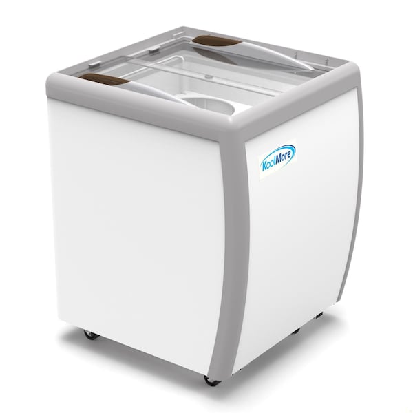 Koolmore 26 in. 4 Tub Ice Cream Dipping Cabinet Display Freezer with Sliding Glass Door, 6 cu. ft - KM-ICD-26SD