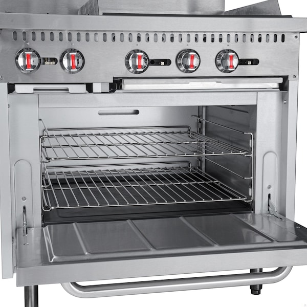 Koolmore 36 in. 2 Burner Commercial LP Range with 24 in. Griddle in Stainless-Steel - KM-CRG36-LP