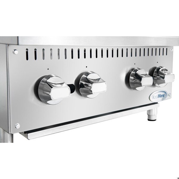 Koolmore 24 in. Commercial Four-Burner Step Up Range, 104000 BTU in Stainless-Steel - KM-CRSU-24