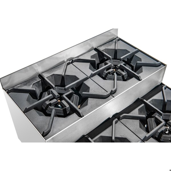 Koolmore 24 in. Commercial Four-Burner Step Up Range, 104000 BTU in Stainless-Steel - KM-CRSU-24