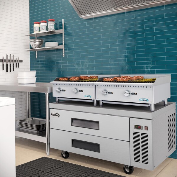 Koolmore 24 in. Commercial 2-Burner Natural Gas Charbroiler with 60,000 BTU in Stainless-Steel KM-GCB2-24M - KM-GCB2-24M