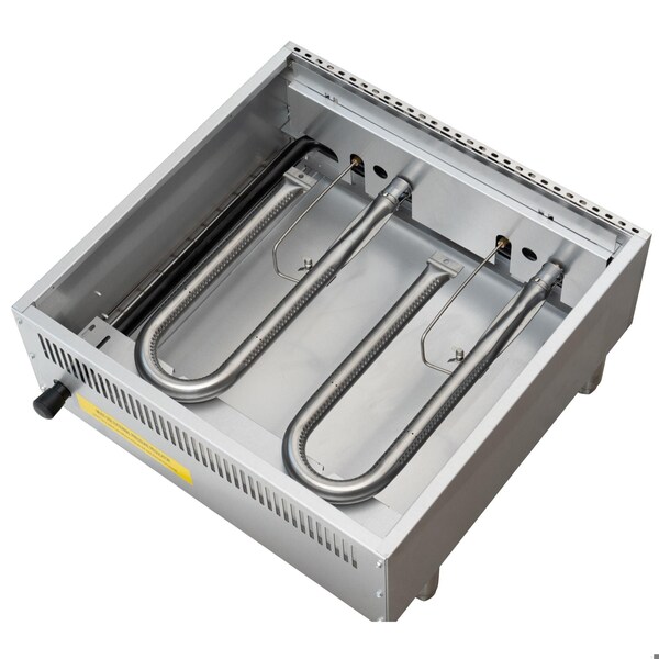 Koolmore 24 in. Commercial 2-Burner Natural Gas Charbroiler with 60,000 BTU in Stainless-Steel KM-GCB2-24M - KM-GCB2-24M