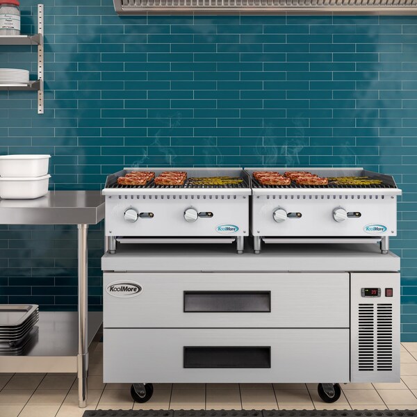 Koolmore 24 in. Commercial 2-Burner Natural Gas Charbroiler with 60,000 BTU in Stainless-Steel KM-GCB2-24M - KM-GCB2-24M