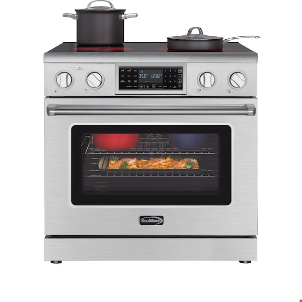 Koolmore 36 in. Electric Professional Range with Tilt Panel and Digital controls, Self-Cleaning, 240V - KM-EPR-36TDP-SS