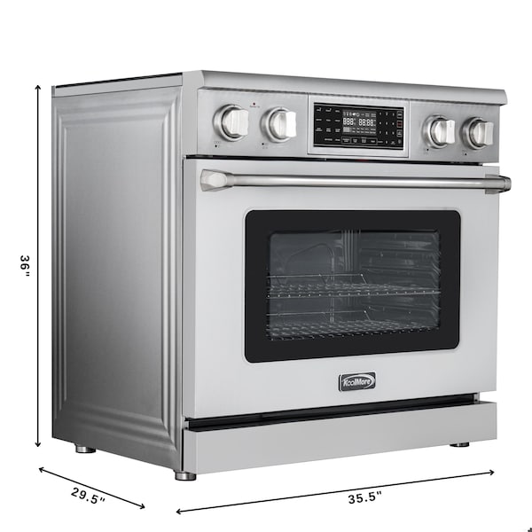 Koolmore 36 in. Electric Professional Range with Tilt Panel and Digital controls, Self-Cleaning, 240V - KM-EPR-36TDP-SS