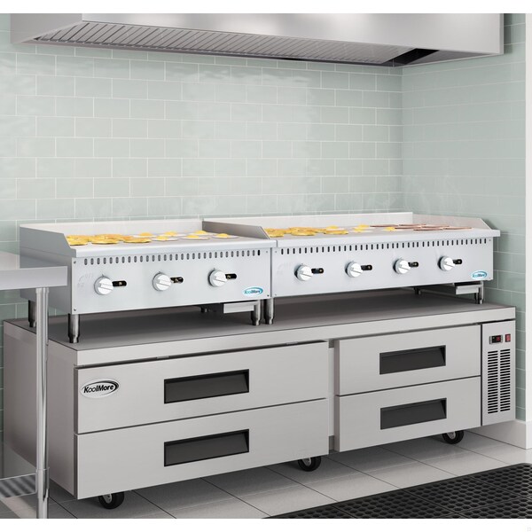 Koolmore 48 in. Natural Gas 4-Burner Griddle with 120,000 BTUs in Stainless-Steel KM-GG4-48M - KM-GG4-48M