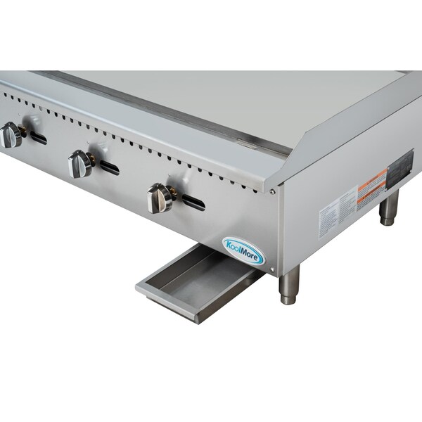 Koolmore 48 in. Natural Gas 4-Burner Griddle with 120,000 BTUs in Stainless-Steel KM-GG4-48M - KM-GG4-48M