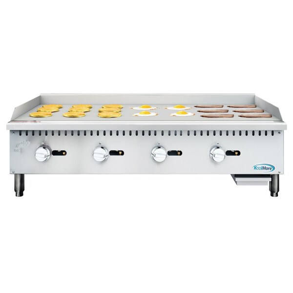 Koolmore 48 in. Natural Gas 4-Burner Griddle with 120,000 BTUs in Stainless-Steel KM-GG4-48M - KM-GG4-48M
