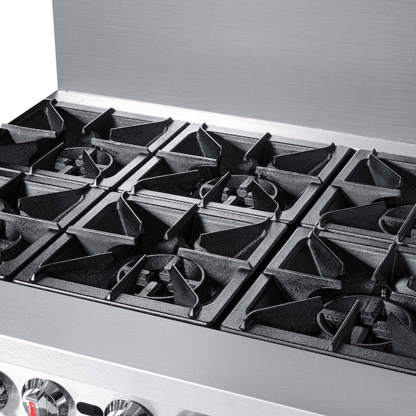 Koolmore 60 in. 6 Burner Commercial Natural Gas Range with 24 in. Griddle and Broiler - KM-CRGB60-NG