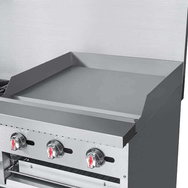 Koolmore 60 in. 6 Burner Commercial Natural Gas Range with 24 in. Griddle and Broiler - KM-CRGB60-NG